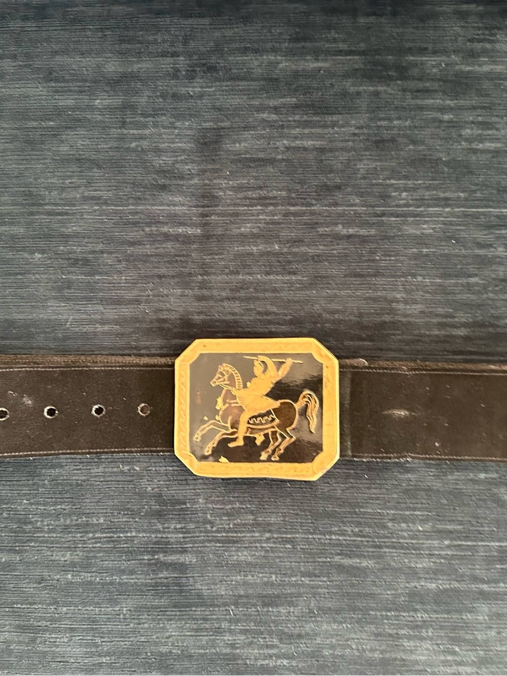 Vintage Equestrian Horse & Rider Buckle Belt